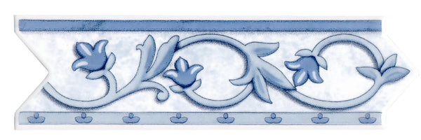 Comprar CENEFA TAIGA 6 CM X 20 CM AZUL PUNTA FLECHA PIEZA. Pisos y azulejos en México