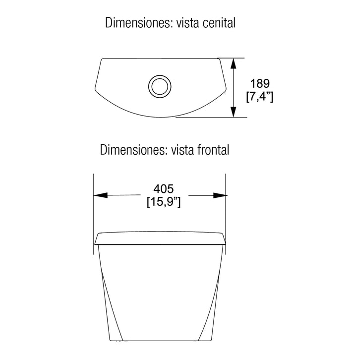 Comprar TANQUE AUSTRAL PALANCA 3.8 L BLANCO. Pisos y azulejos en México