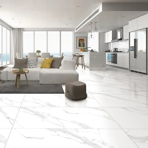 Comprar PORCELANATO GRAN FORMATO CASTEL CARRARA POLARIS BLANCO ESTRUCTURADO MATE 60 CM X 120 CM. Pisos y azulejos en México