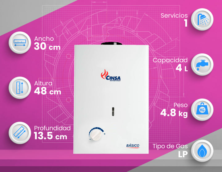 Comprar CINSA BASICO (LP) INSTANTANEO CIN-06 GAS LP. Pisos y azulejos en México