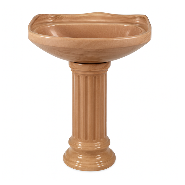 FUENTE Y PEDESTAL CERAMOSA ATENAS MARMOL CAFE (Calidad única)*