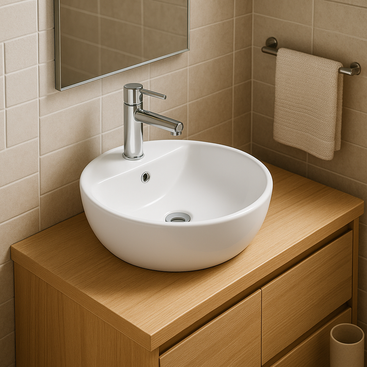 Comprar LV MOREA 1 LAVABO DE SOBREPONER CON REBOSADERO BLANCO. Pisos y azulejos en México