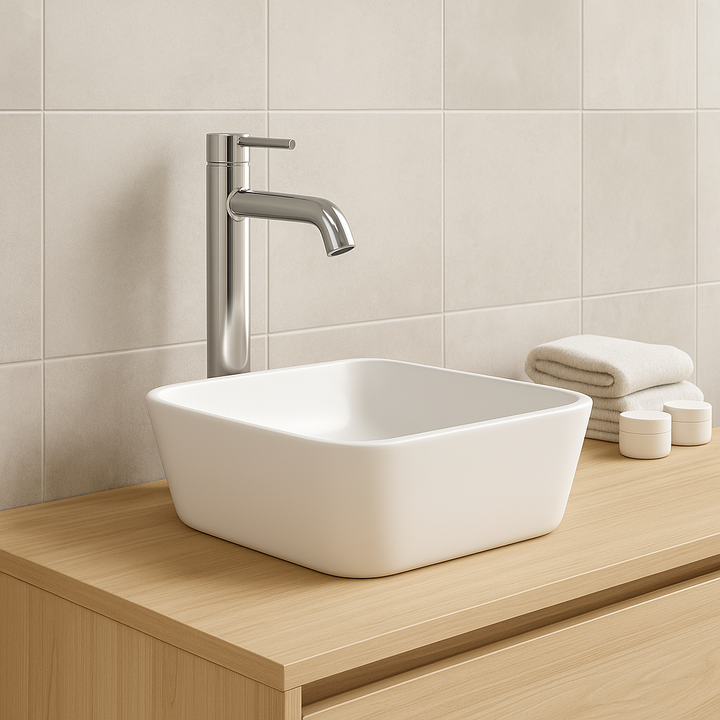 Comprar LV SANTORINI LAVABO DE SOBREPONER SIN REBOSADERO BLANCO. Pisos y azulejos en México