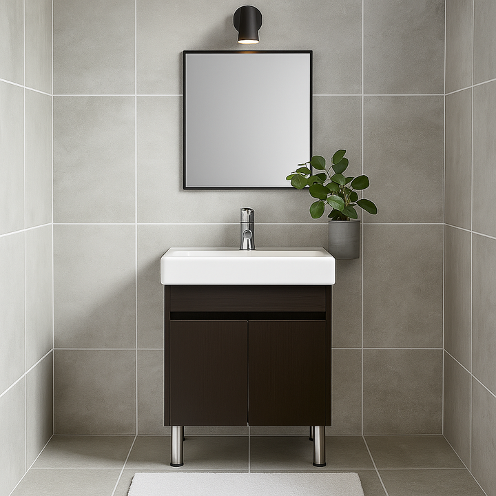 Comprar TOCADOR TATTO MEL 50X30 CHOCOLATE OVALIN BLANCO. Pisos y azulejos en México