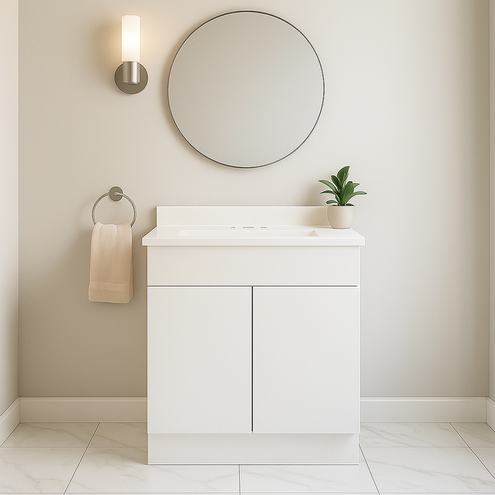 Comprar TOCADOR KATIA 63 CM X 47 CM BLANCO ALTO BRILLO CON OVALIN. Pisos y azulejos en México