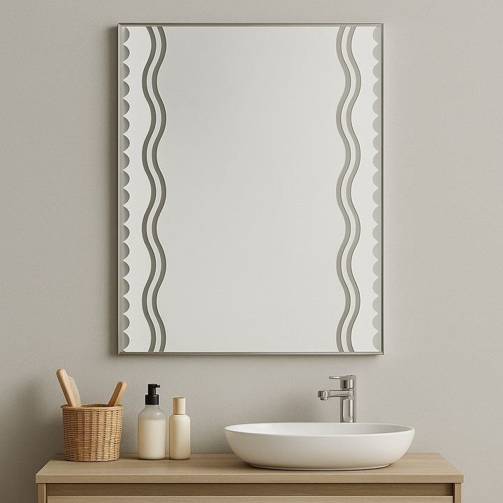 Comprar ESPEJO TX-3111 80X60 RECTANGULAR OLAS (Calidad única)*. Pisos y azulejos en México