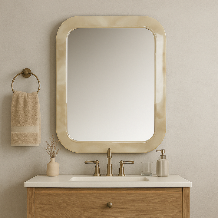 Comprar ESPEJO RECTANGULAR 48X60 MARMOLEADO COLOR CAFE. Pisos y azulejos en México