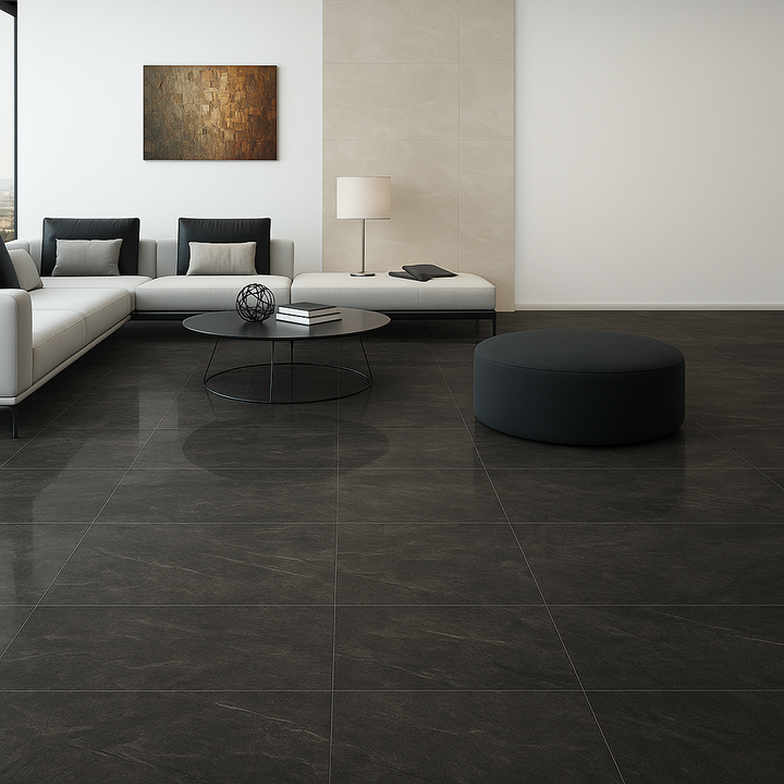 Comprar PORCELANATO GRAN FORMATO CASTEL NORTHSTONE BLACK PULIDO 60 CM X 120 CM. Pisos y azulejos en México