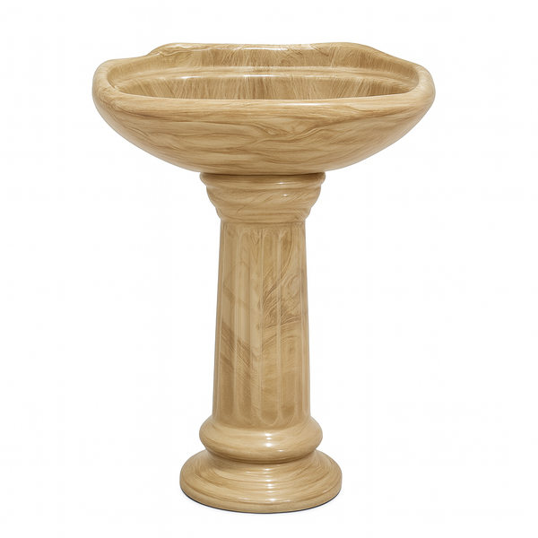 FUENTE Y PEDESTAL CERAMOSA ROMANO MARMOL CAFE (Calidad única)*