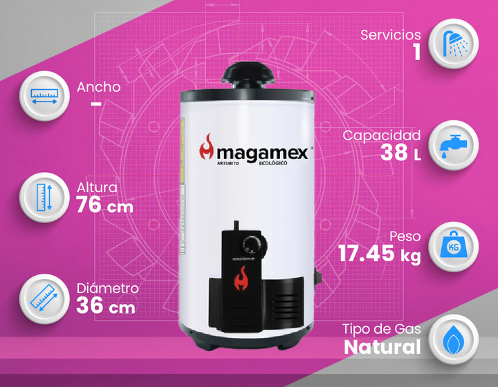 Comprar MAGAMEX ARTURITO AUT. 38 L ECOLOGICO GAS NATURAL. Pisos y azulejos en México