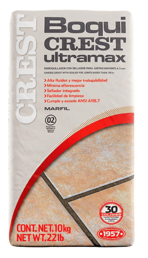 Comprar BOQUICREST MARFIL ULTRAMAX 10 KG. Pisos y azulejos en México
