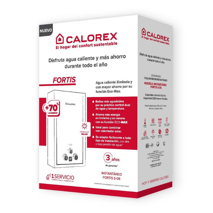 Comprar CALOREX INSTANTANEO FORTIS S-06 GAS LP. Pisos y azulejos en México