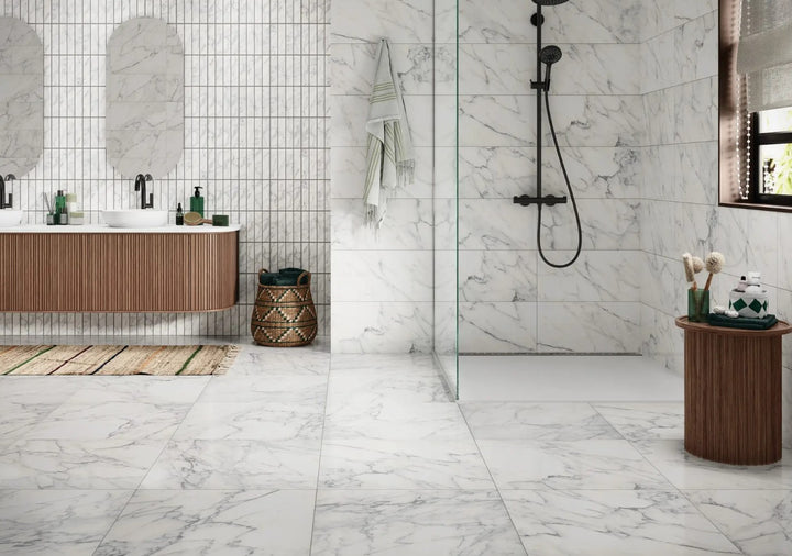 Comprar MURO MARMOL TERNNI FD (1.62 M2) 30 CM X 60 CM BLANCO CAJA 1.62 M2. Pisos y azulejos en México