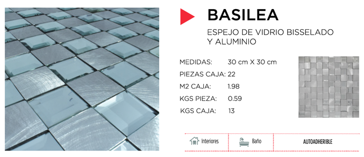 Comprar MALLA BASILEA 1 PZA 30 CM X 30 CM. Pisos y azulejos en México