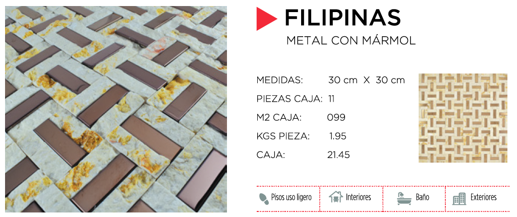 Comprar MALLA FILIPINAS 1 PZA 30 CM X 30 CM. Pisos y azulejos en México