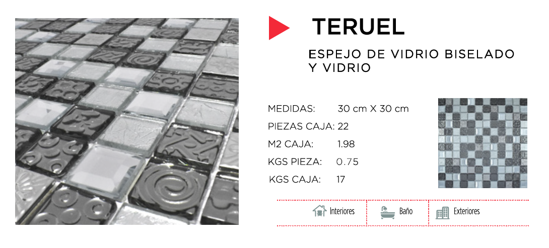 Comprar MALLA TERUEL 1 PZA 30 CM X 30 CM. Pisos y azulejos en México