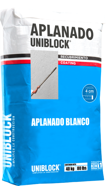 Comprar APLANADO UNIBLOCK BLANCO BULTO 40 KG. Pisos y azulejos en México